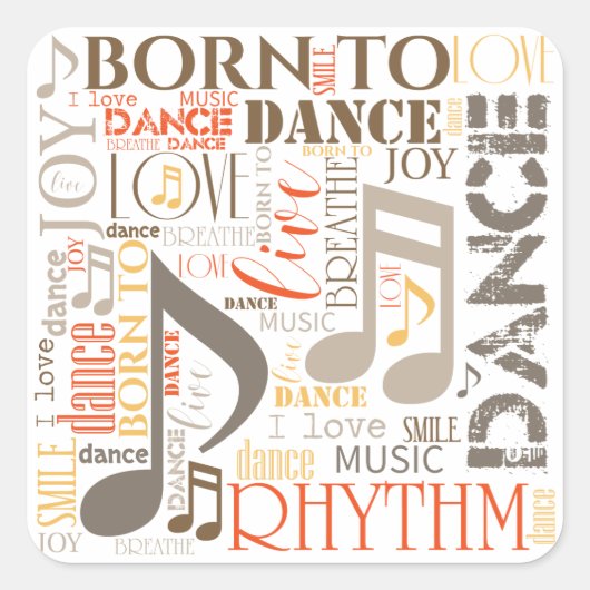 Geboren in Dance Brown ID277 Vierkante Sticker (Voorkant)