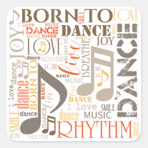 Geboren in Dance Brown ID277 Vierkante Sticker