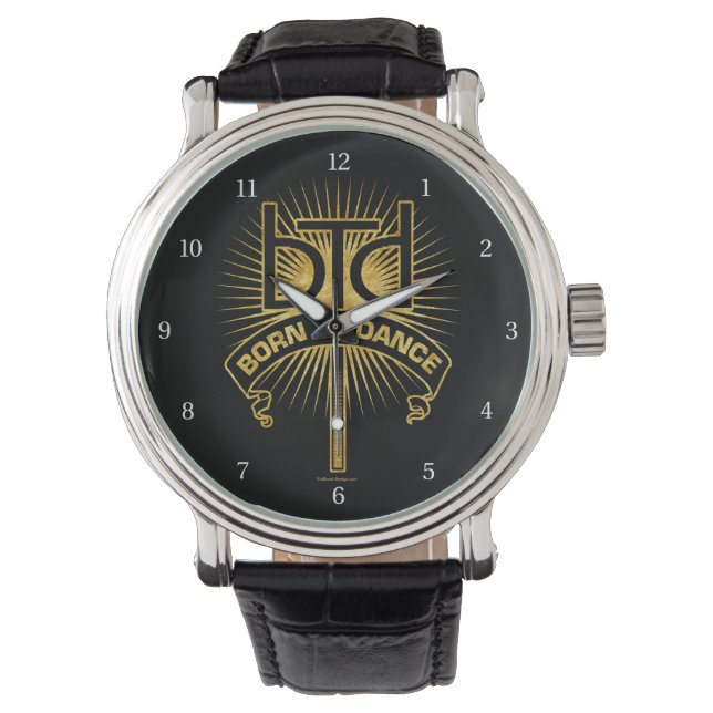 Geboren in Dance (goud) Horloge (Voorkant)