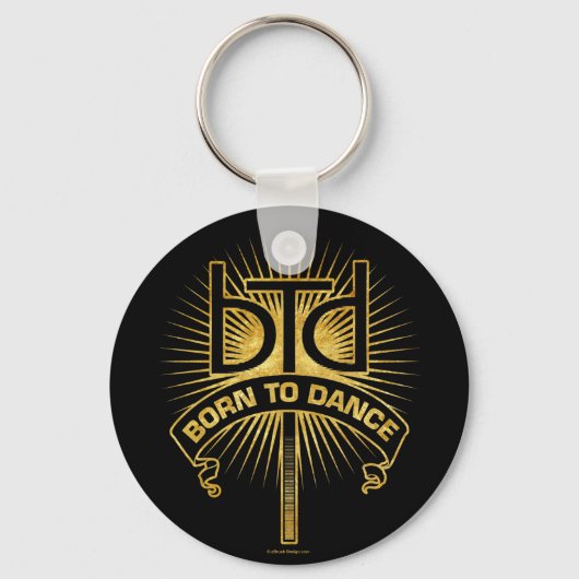 Geboren in Dance (goud) Sleutelhanger (Voorkant)