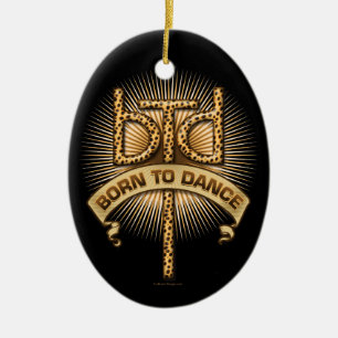 Geboren in Dance (luipaard) Keramisch Ornament