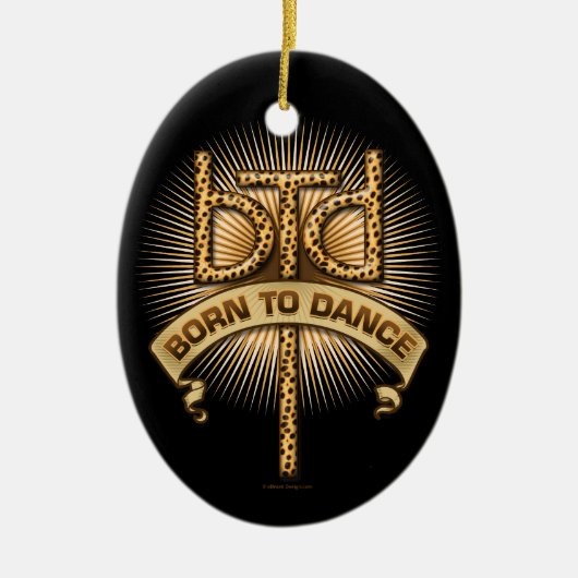 Geboren in Dance (luipaard) Keramisch Ornament (Voorkant)