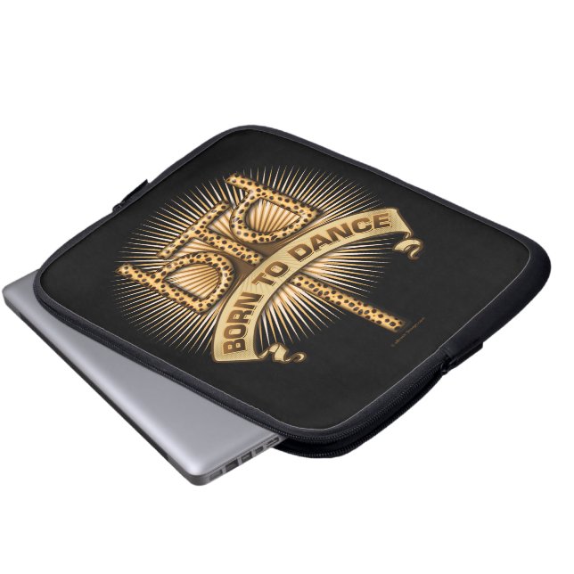 Geboren in Dance (luipaard) Laptop Sleeve (Voorkant onderkant)