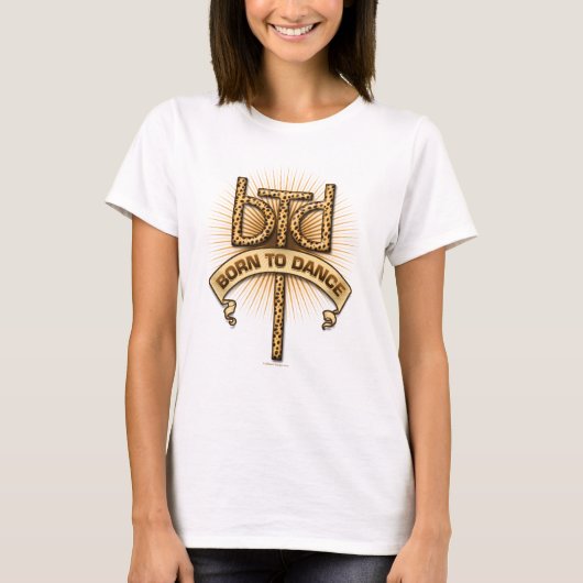 Geboren in Dance (luipaard) T-shirt (Voorkant)