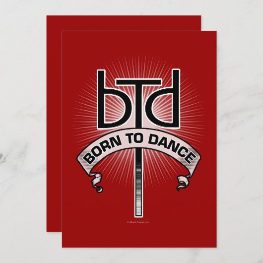 Geboren in Dance Party Invitation Kaart (Voorkant / Achterkant)