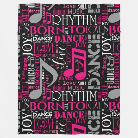 Geboren in Dance Pink ID277 Fleece Deken (Voorkant)