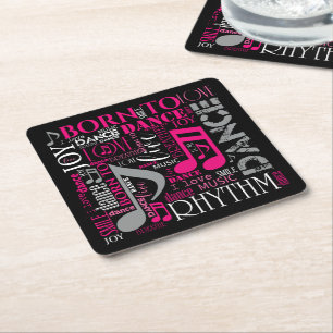 Geboren in Dance Pink ID277 Kartonnen Onderzetters