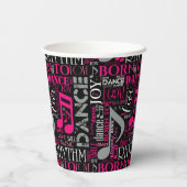 Geboren in Dance Pink ID277 Papieren Bekers (Achterkant)