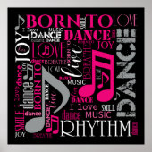 Geboren in Dance Pink ID277 Poster (Voorkant)