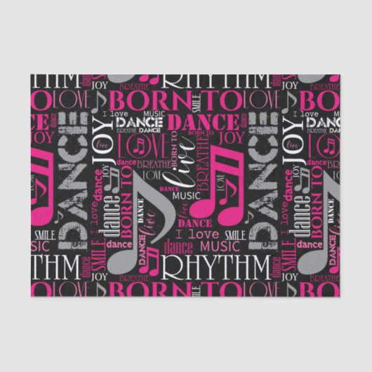 Geboren in Dance Pink ID277 Tissuepapier (Voorkant)