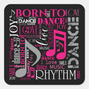 Geboren in Dance Pink ID277 Vierkante Sticker