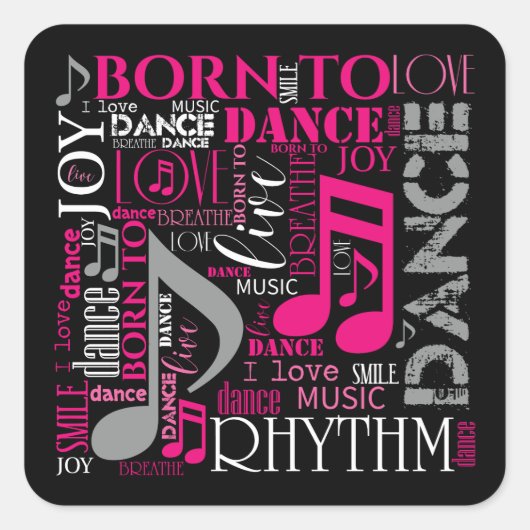 Geboren in Dance Pink ID277 Vierkante Sticker (Voorkant)