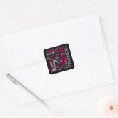 Geboren in Dance Pink ID277 Vierkante Sticker (Envelop)