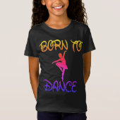 Geboren in Dance Rainbow Ballerina T-Shirt (Voorkant)