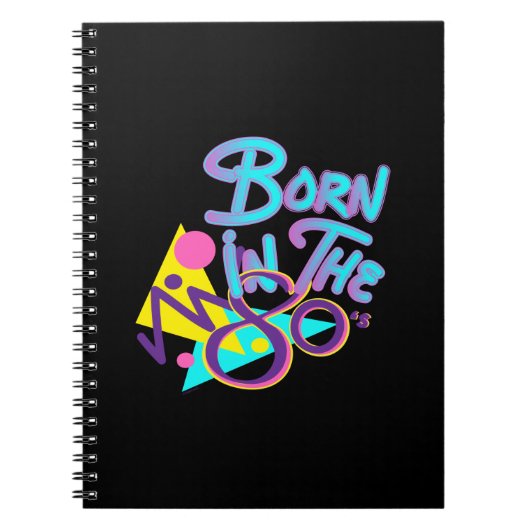 Geboren in de 80s Cool Age Art Notitieboek (Voorkant)