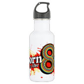 "Geboren in de 80's" retro-witte drinken fles (Voorkant)