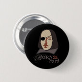 Geboren in de bard ronde button 5,7 cm (Voorkant /achterkant)