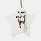 Geboren in de boomchirurg tijdens kerstmis keramisch ornament (Rechts)
