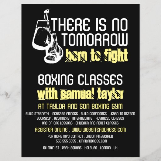 Geboren in de gevechten, boxing Club, boxing Train Flyer (Voorkant)