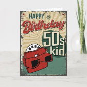 Geboren in de jaren '50 Decennia Verjaardag Kaart (Voorkant)