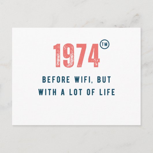 geboren in de jaren 70 briefkaart (Voorkant)