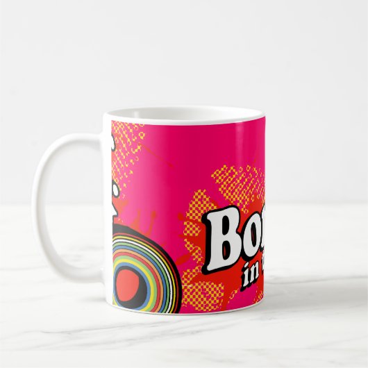 "Geboren in de jaren '80" magenta roze logo retro  Koffiemok (Links)