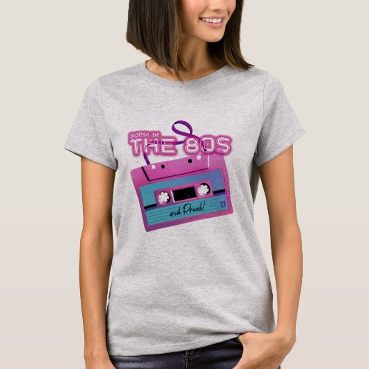 Geboren in de jaren 80 Retro Cassettebandje T-shirt (Voorkant)