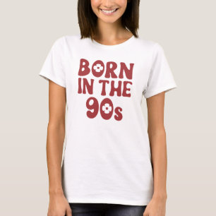 Geboren in de jaren 90 Rood Retro T-shirt