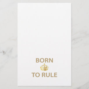 Geboren in de regel met gouden kroon briefpapier