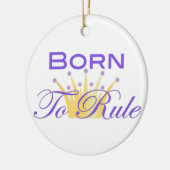 Geboren in de regel met kutkroon keramisch ornament (Links)