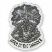 Geboren in de Thunder Wolf Engine Sticker (Voorkant)