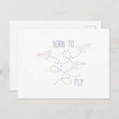 Geboren in de vlucht briefkaart (Voorkant / Achterkant)