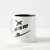 Geboren in de vlucht tweekleurige koffiemok (Voorkant links)