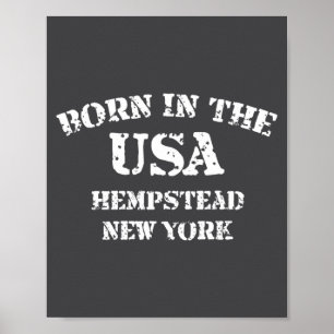 Geboren In De Vs Hempstead New York Afgepeigerde L Poster