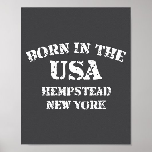 Geboren In De Vs Hempstead New York Afgepeigerde L Poster (Voorkant)