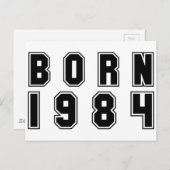 Geboren in de zwarte van 1984 briefkaart (Voorkant / Achterkant)