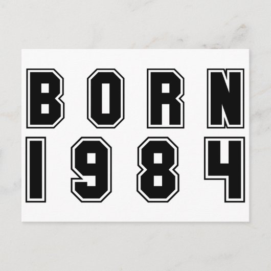 Geboren in de zwarte van 1984 briefkaart (Voorkant)