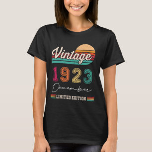 Geboren in december 1923 Happy Birthday 101 Y T-shirt