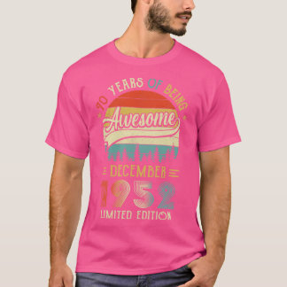 Geboren in december 1952 70e verjaardag in 1952 70 t-shirt