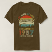 Geboren in december 1957 65e verjaardag, 1957 65 Y T-shirt (Design voorkant)