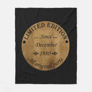 geboren in december 1980  verjaardag fleece deken