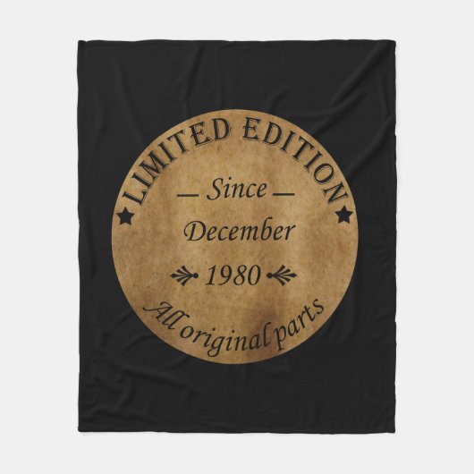 geboren in december 1980  verjaardag fleece deken (Voorkant)