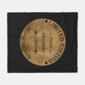 geboren in december 1980  verjaardag fleece deken (Voorkant (Horizontaal))