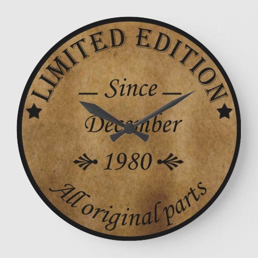 geboren in december 1980  verjaardag grote klok (Voorkant)