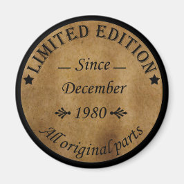 geboren in december 1980  verjaardag magneet