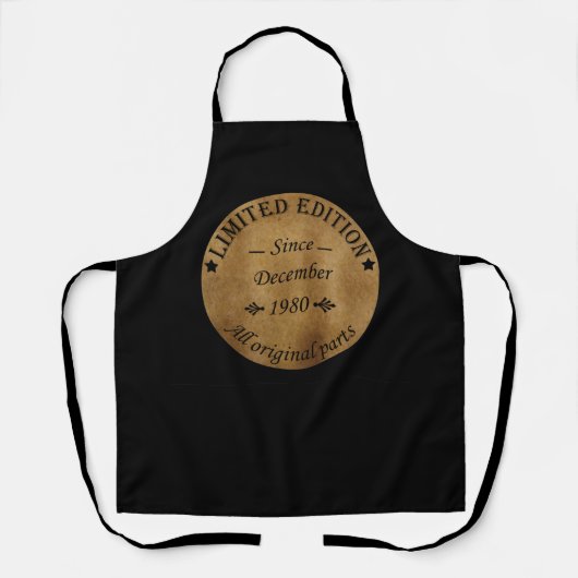 geboren in december 1980  verjaardag schort (Voorkant)