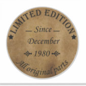 geboren in december 1980  verjaardag sticker (Voorkant)