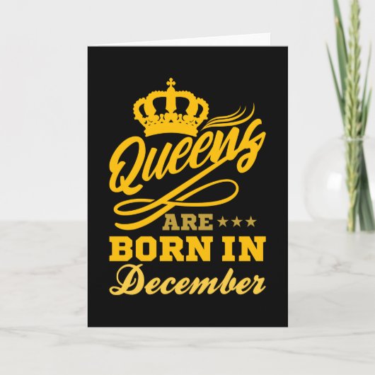GEBOREN IN DECEMBER Birthday Queen Women Girls Kaart (Voorkant)