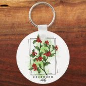 Geboren in december Holly Winter Sleutelhanger (Voorkant)