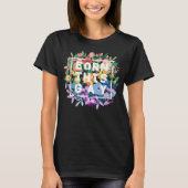 Geboren in deze Gay Floral Pride T-shirt (Voorkant)